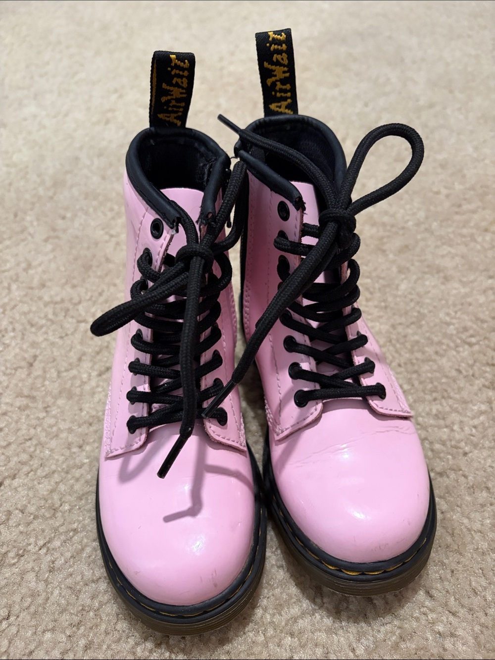 Dr. Martens Pink Lace-Up Platform Combat Boots